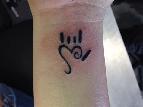 tattoo sign language i love you|i love you signlang tattoo.